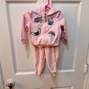 Juicy Couture Pink Hoodie with Embroidered Patches